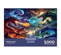 Duelo del Dragón Puzzle De 1000 Piezas, Moderno DIY,Entretenimiento Creativo Clásicos para Adultos Y Niños A Partir De 12 Años Imposible Rompecabezas - Decoración del Hogar 70x50cm/1000pcs