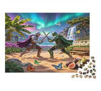 Duelo en la Playa Puzzle de 1000 Piezas Papel para Adultos Luces del Norte Juego de Puzzle 1000 Piezas Decoración Familiar 70x50cm/1000pcs