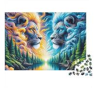 Duelo León Puzzle 1000 Piezas Cartón para Adultos Noche Familiar para Relajarse Mejor Regalo Oferta Precio Económico 70x50cm/1000pcs