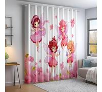 Duendecillos Rosas Cortinas Opacas Paquete de 2, Estilo de Cuento de Hadas Dulce Cortina, Puede Proteger Contra el Frío y el Calor, Adecuadas Para Dormitorios y Salas de Estar, 117An x 183Al cm