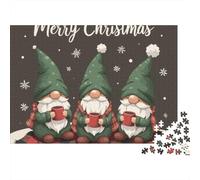 Duendes de Navidad Puzzle de 1000 Piezas Papel para Adultos Taza de Café Juego de Puzzle 1000 Piezas Relajación Hogar 38x26cm/1000pcs
