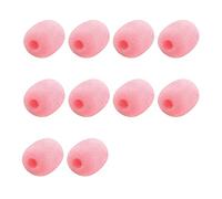 Duendhd 10 paquetes de auriculares para micrófono con protección el viento, micrófono y esponja, cubierta de espuma para micrófono, protección el viento, color rosa