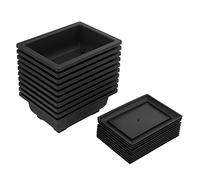 Duendhd 10 Paquetes de Macetas de Entrenamiento de BonsáI con Bandeja Plantas de BonsáI de PláStico Maceta de Cultivo para JardíN Patio de Estar BalcóN 16.5X12Cm