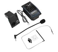 Duendhd 5 Bandas de Guitarra AcúStica EQ Preamplificador Ecualizador de Sintonizador LCD MicróFono LC-5