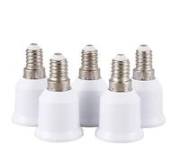 Duendhd 5 Piezas E14, E27 Adaptador Base Tornillo Bombilla de Luz LED Convertidor de Casquillo de Bombilla,