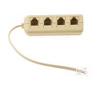 Duendhd 6P4C RJ11 6P4C 4 Forma Telefono Modular Divisor Adaptador Beige