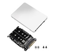 Duendhd Adaptador M.2 SSD U.2 2 en 1 M.2 NVMe y SATA-Bus NGFF SSD PCI-E U.2 SFF-8639 Adaptador PCIe M2 Convertidor, Carcasa