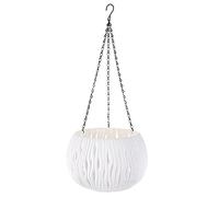 Duendhd Cebo ondulado maceta plantas soporte macramé plantas colgador interior pared colgante plantador plantas titular cesta -blanco