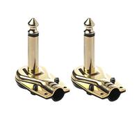 Duendhd Conector de micrófono de audio mono de 6,35 mm en ángulo recto para guitarra eléctrica (2 piezas)