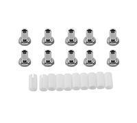 Duendhd Mangas de Tubo de CeráMica de 10 Piezas y Adaptadores de Conector de Cabeza MetáLica de 10 Piezas para Localizador Visual de Fallas de Fibra óPtica