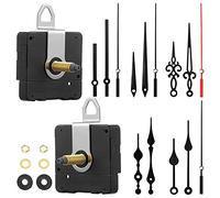 Duendhd Mecanismo de movimiento de reloj de cuarzo de 32 mm de largo con 5 pares diferentes de manecillas de repuesto para reloj de pared