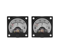 Duendhd Medidor de voltímetro analógico redondo de 0 a 300 V, color negro