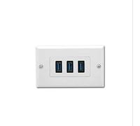 Duendhd Panel USB 3.0 con conectores; transferencia de información multifunción, carga de alta velocidad, panel americano de 3 puertos