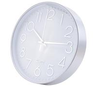 Duendhd Reloj de Pared de Plata Premium DecoracióN de Pared Reloj de Pared Silencioso para Cocina Oficina Casa (25 Cm, Plata)