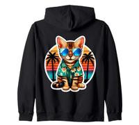 Dueño de gato de Bengala Summer Vibes Vacaciones Vacaciones Mamá Dama Papá Sudadera con Capucha