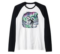 Dueño De Perro Alaskan Klee Kai Aurora Camiseta Manga Raglan