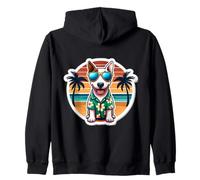 Dueño de perro Bull Terrier Summer Vibes Vacaciones Tropical Beach Sudadera con Capucha
