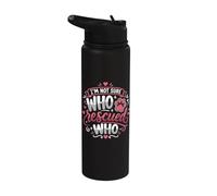 Dueño de perro de rescate No estoy seguro de quién rescató a quién refugio de perros Stainless Steel Insulated Water Bottle