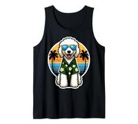 Dueño de perro Komondor Summer Vibes Vacaciones Vacaciones Vintage Sun Camiseta sin Mangas