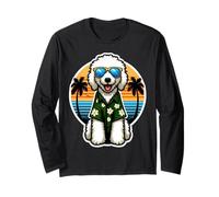 Dueño de perro Komondor Summer Vibes Vacaciones Vacaciones Vintage Sun Manga Larga