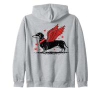 Dueño de Perro Salchicha con alas de ángel Lindo Perro Salchicha Sudadera con Capucha