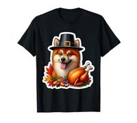 Dueño de Perro Spitz finlandés de Acción de Gracias mamá papá Divertido otoño Lindo Camiseta