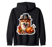 Dueño de Perro Spitz finlandés de Acción de Gracias mamá papá Divertido otoño Lindo Sudadera con Capucha
