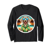 Dueño de perro Weimaraner Summer Vibes Vacaciones Tropical Holiday Manga Larga