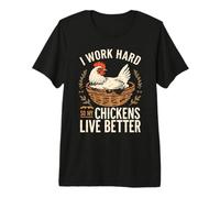 Dueño de Pollo Divertido Trabajo Duro para Que mis Pollos vivan Mejor Camiseta Premium