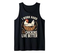 Dueño de Pollo Divertido Trabajo Duro para Que mis Pollos vivan Mejor Camiseta sin Mangas