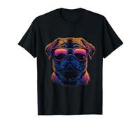 Dueño de Pug Retrato Colorido Perro Animal Lindo Criado Amante Pug Camiseta