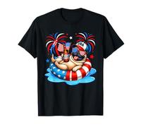 Dueño de Pug Sunglasses bebiendo cerveza relajándose el 4 de julio Camiseta