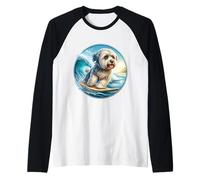 Dueño de un Perro Habanero Surfista Surfista Surfboard Rider Vintage Camiseta Manga Raglan