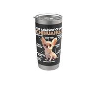 Dueño Del Perro Chihuahua T Paseo De La Anatomía Del Vaso térmico de acero inoxidable de doble pared