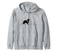 Dueño del Perro Collie de Pelo Largo con electrocardiograma de Latido del corazón de Rough Collie Sudadera con Capucha