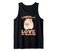 Dueño Divertido de roedores con Texto en inglés I Wheel-y Love My Hamster Camiseta sin Mangas