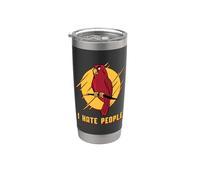 Dueños de loros cuáqueros I Hate People Birds Retro Funny Bird Vaso térmico de acero inoxidable de doble pared