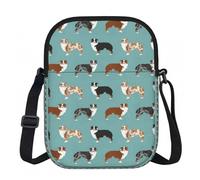 Dueños de Pastor Australiano Raza de Perro Lindos Perros Pastores Aussie Animal, Bolso de hombro de poliéster, Bolso cruzado con cremallera - Bolso para mujer