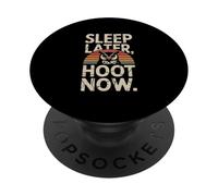 Duerme más Tarde Hoot Now Owl Lovers PopSockets PopGrip Adhesivo