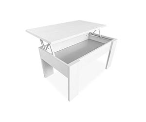 Duérmete Online 0 Mesa de Centro Elevable, Mesita de Salón o Comedor, Acabado en Color Gris Polar, Medidas, 90 cm (Ancho) x 50 cm (Fondo) x 46, 57 cm (Alto), Madera, 90 x 50 x 46, 57 cm