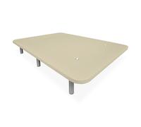 Duérmete Online - Base Tapizada 3D Extra Resistente con Gran Estabilidad y 5 Barras Transversales + 6 Patas metálicas roscadas de 25cm, 150 x 190, Beige