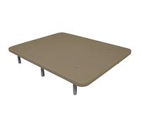 DUÉRMETE ONLINE - Base Tapizada 3D Súper Reforzada, Gran Estabilidad con 5 Barras Transversales y 6 Patas metálicas roscadas de 27cm, 90x190, Beige