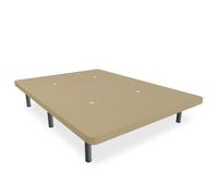 DUÉRMETE ONLINE - Base Tapizada 3D Transpirable con Estructura Estable y Bastidor Metálico Super Resistente + 6 Patas metálicas roscadas de 25cm, 90 x 200, Beige