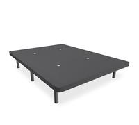 DUÉRMETE ONLINE - Base Tapizada 3D Transpirable con Estructura Estable y Bastidor Metálico Super Resistente + 6 Patas metálicas roscadas de 25cm, 90 x 200, Gris Oscuro