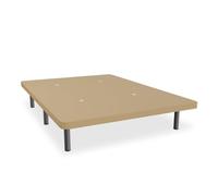 DUÉRMETE ONLINE - Base Tapizada Reforzada para Cama, Estabilidad y Resistencia con 5 Barras Transversales y 6 Patas metálicas roscadas de 25cm, 90 x 190, Beige