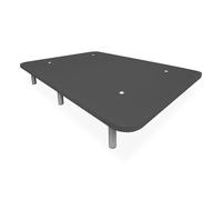 Duérmete Online - Base Tapizada Reforzada para Cama, Estabilidad y Resistencia con 5 Barras Transversales y 6 Patas metálicas roscadas de 25cm, 105 x 190, Gris Oscuro
