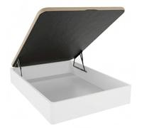 DUÉRMETE ONLINE - Canapé Abatible 135x200 cm Blanco, Gran Capacidad de Almacenaje, Estructura Súper Reforzada, Tapa 3D Transpirable, Incluye Subida a Domicilio