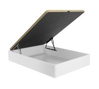 DUÉRMETE Online - Canapé Abatible de Madera Súper Reforzado con Gran Capacidad, Esquinas Redondeadas, 150 x 190, Blanco