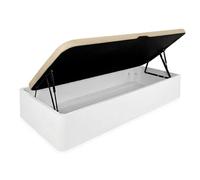 DUÉRMETE ONLINE - Canapé Abatible Lateral 105x190 cm Blanco | Gran Capacidad | Estructura Súper Reforzada | Tapa Transpirable 3D | Incluye Subida a Domicilio