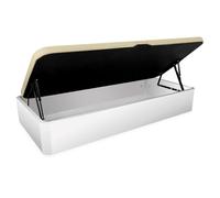 DUÉRMETE ONLINE - Canapé Abatible Lateral 90x190 cm Blanco | Gran Capacidad | Estructura Súper Reforzada | Tapa Transpirable 3D